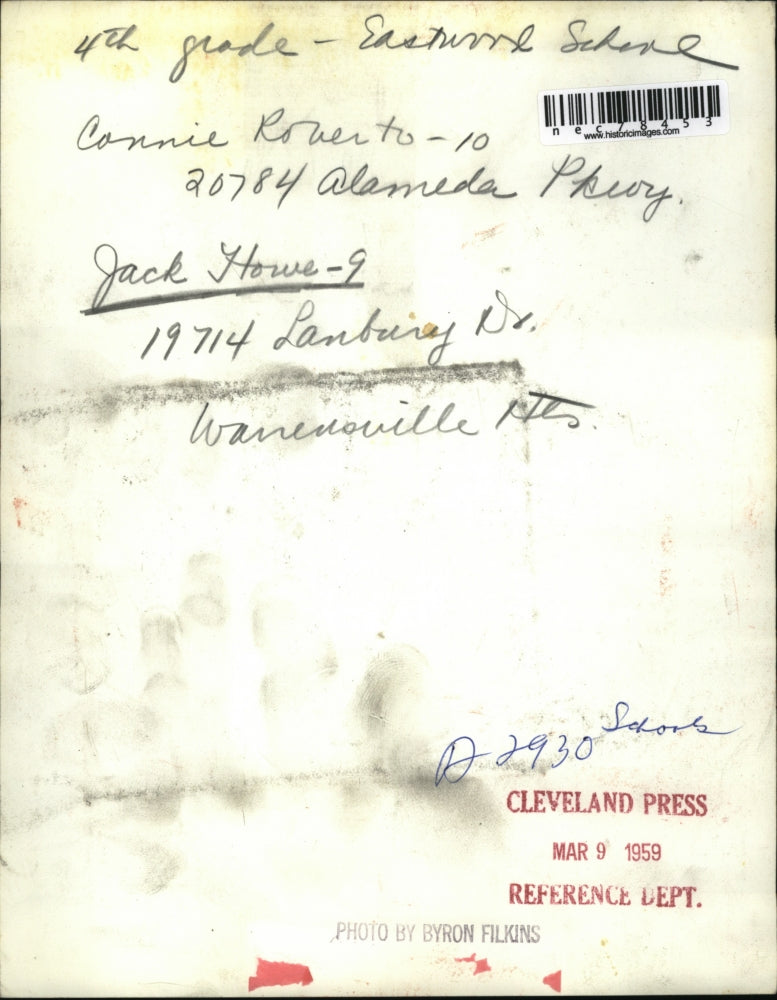 1959 Press Photo 4th graders- Eastwood School