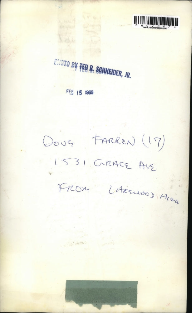 1969 Press Photo Doug Farren(17) of Lakewood High