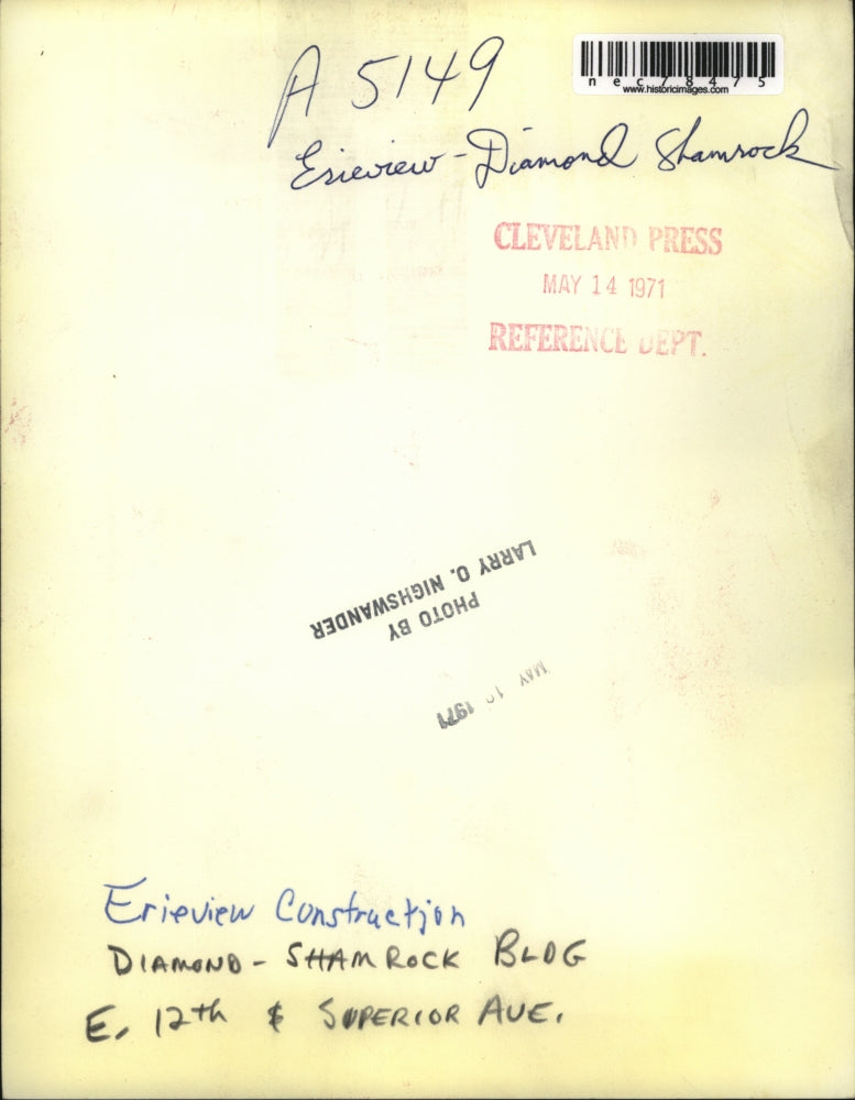 1971 Press Photo Erieview Construction of Diamond-Shamrock Bldg.