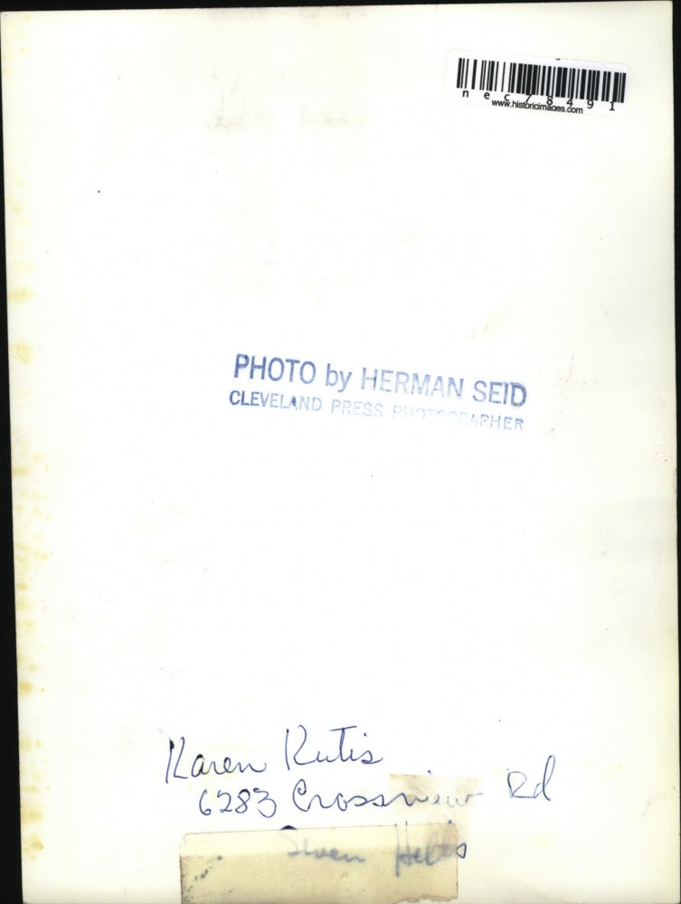 Press Photo Karen Kutis, 6283 Crossview Rd and her miniature Schnauzer