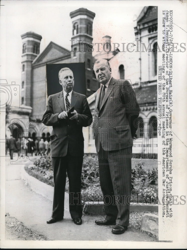 1957 Press Photo Gilbert Hair, Gov of Wormwood Scrubs Prison