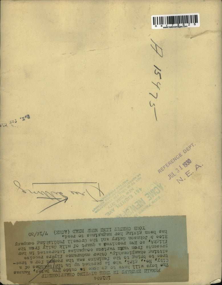 1930 Press Photo Eva Bates of Kansas record for tree sitting Championship.