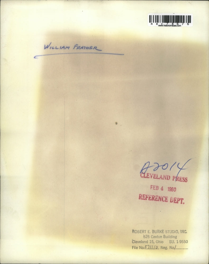 1960 Press Photo William Feather