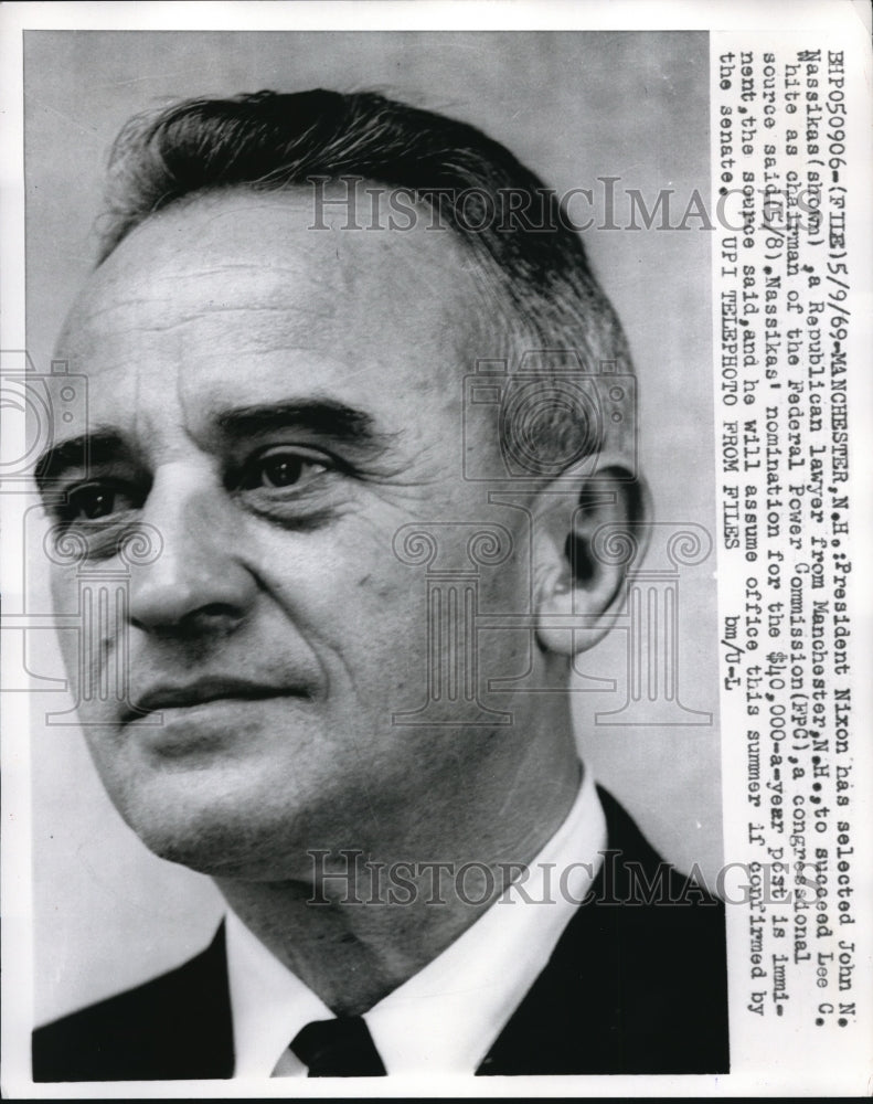 1969 Press Photo John N Nassikas Nominated To Be Chairman