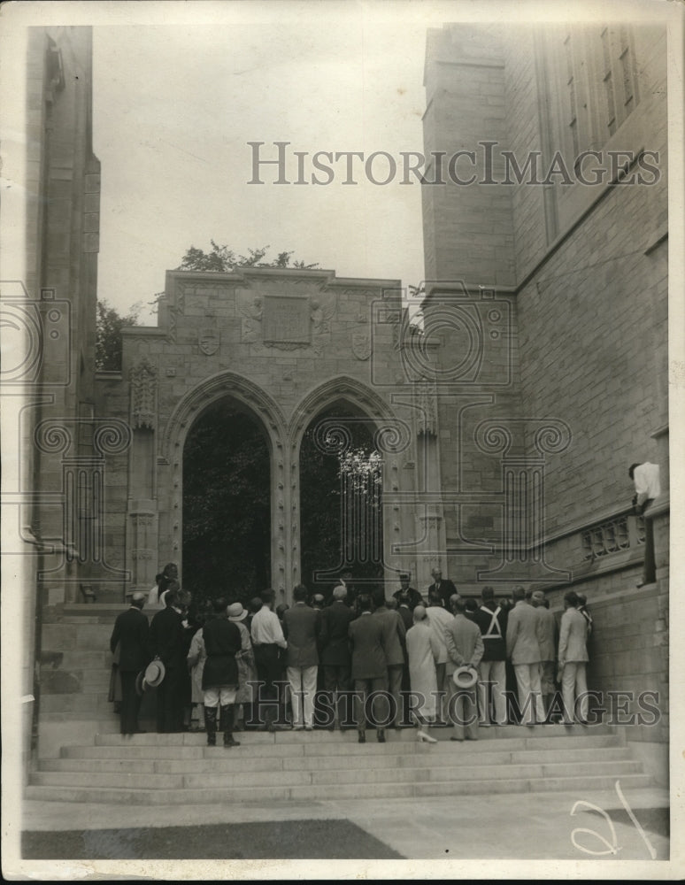 1930 Press Photo Princeton University, dedication of Rothschild Archway by