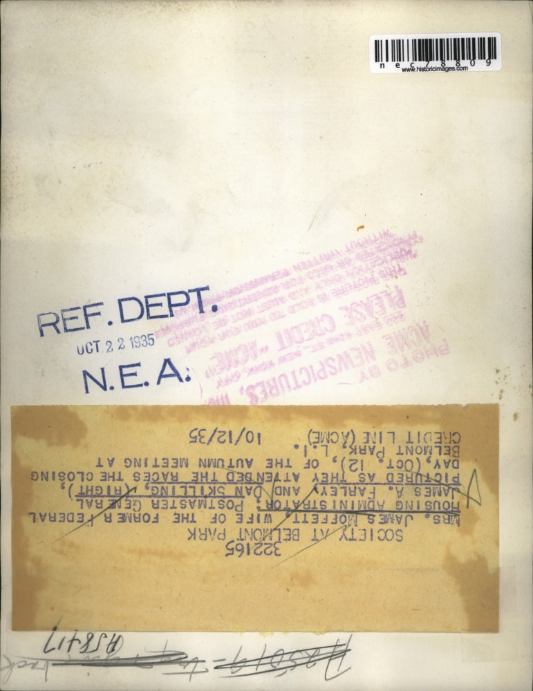 1935 Press Photo Society at the Autumn Meeting at Belmont Park