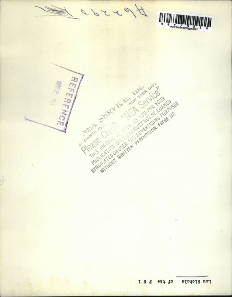 1954 Press Photo Lou Nichols of the FBI