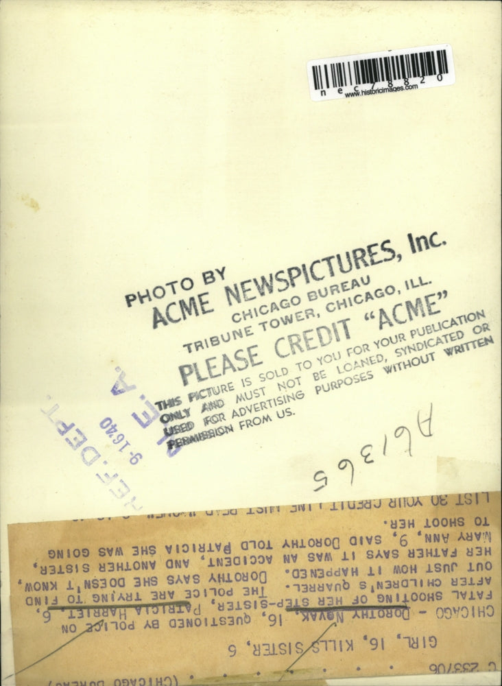 1940 Press Photo Dorothy Novak questioned on fatal shooting of step-sister