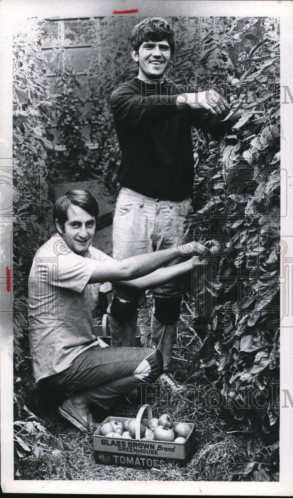 Load image into Gallery viewer, Press Photo Michek Guyotm Francois Bellauin at Wagner greenhouse
