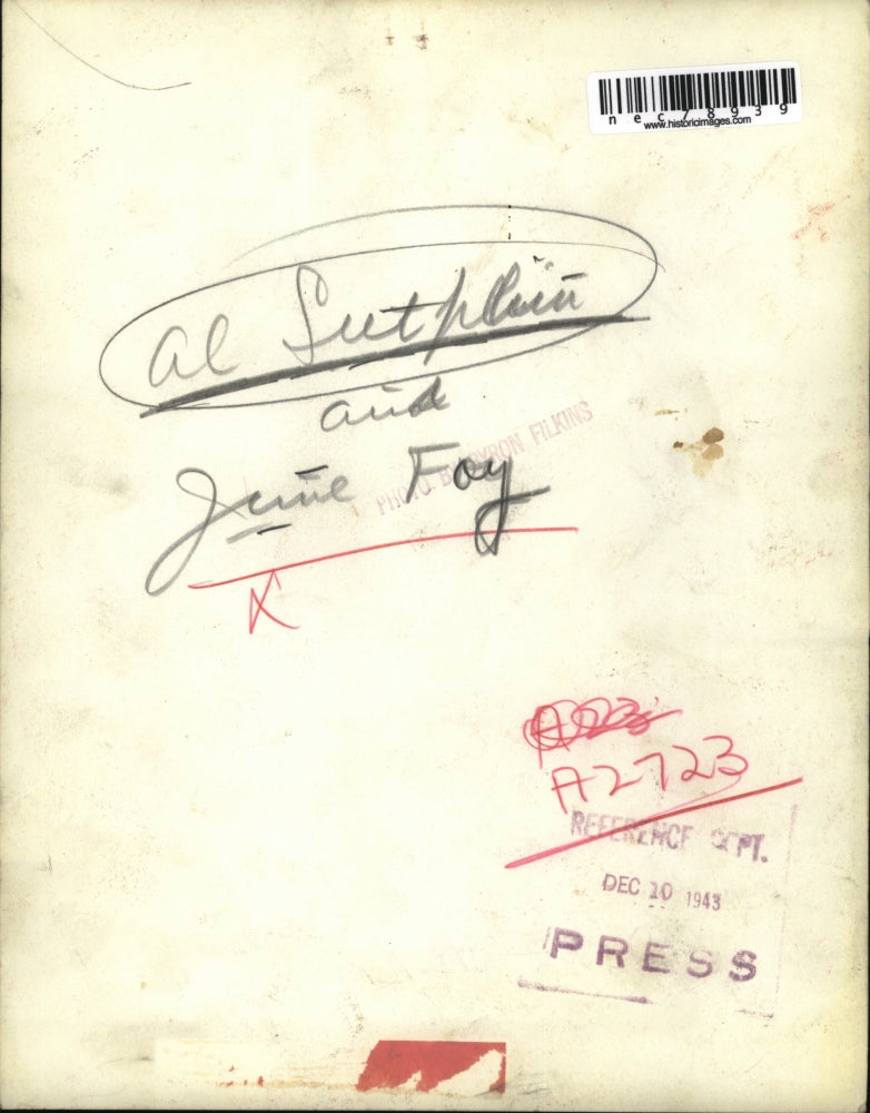 1943 Press Photo Al Suthlin and June Foy