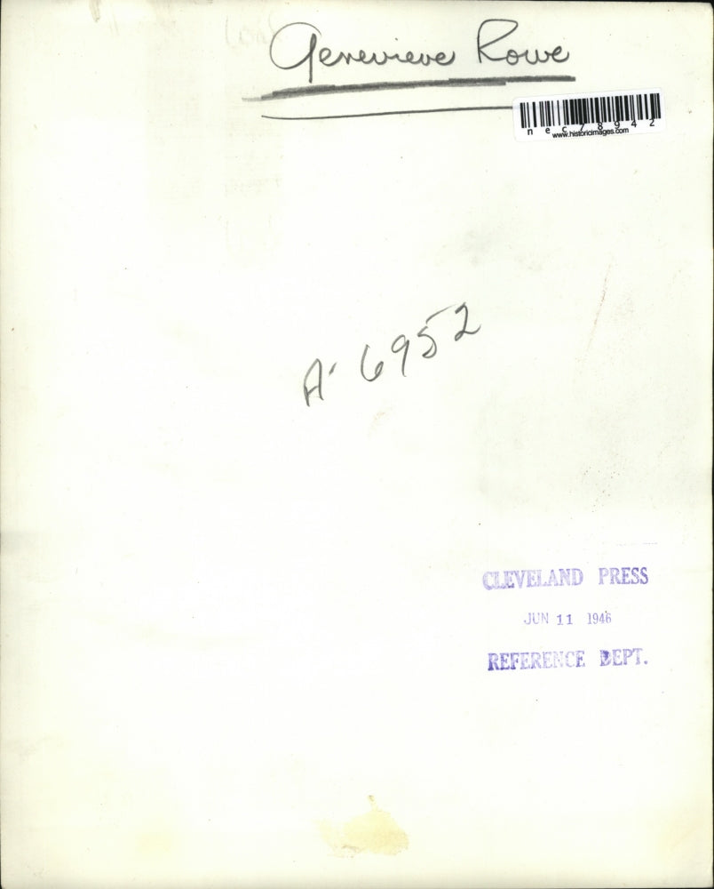 1946 Press Photo Genevieve Rowe