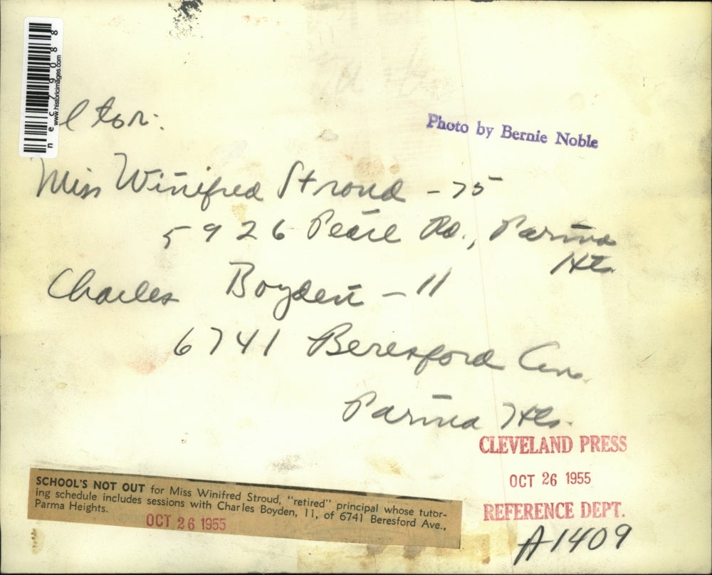 1955 Press Photo Winifred Stroud & Charles Boydeny at tutor session