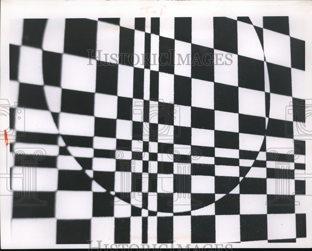 1967 Press Photo Art rectangles & circles by Frederick Davenport
