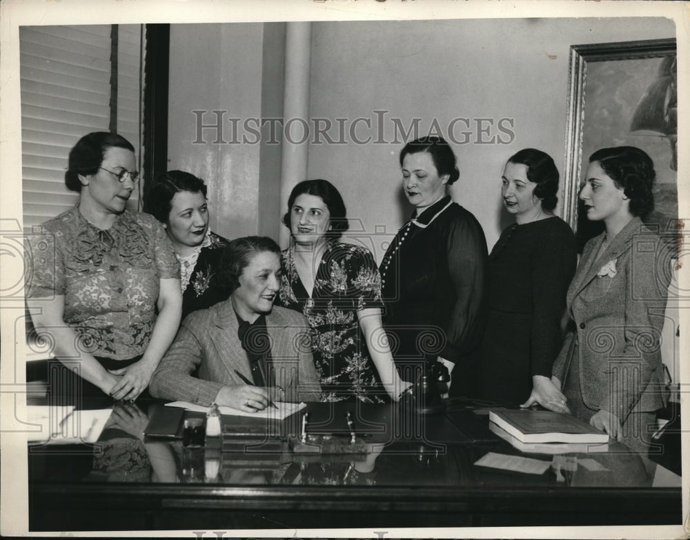 1937 Press Photo B'Nai B'Rith committee,H Klein,H Sampliner,R Weiskoph