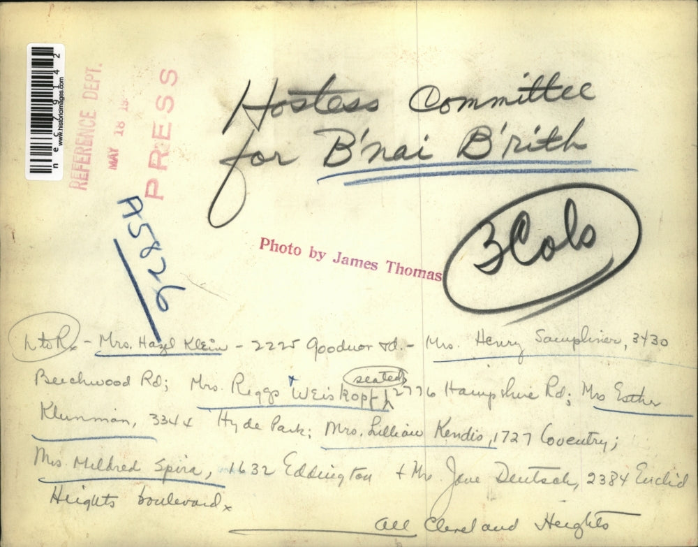 1937 Press Photo B'Nai B'Rith committee,H Klein,H Sampliner,R Weiskoph