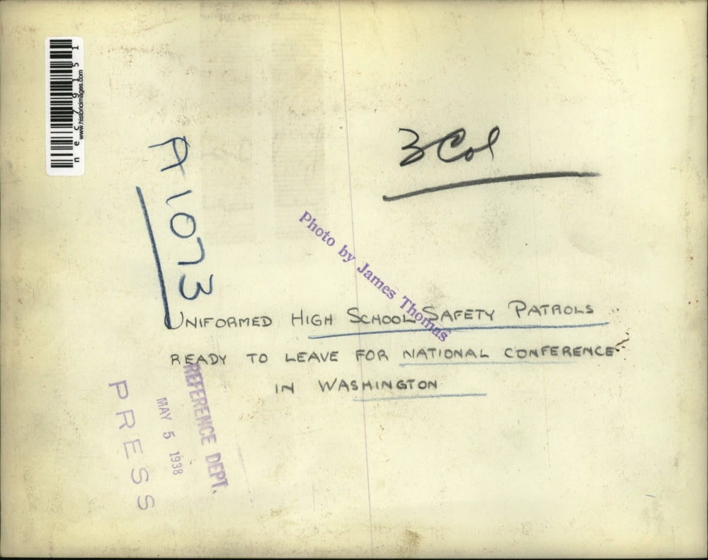 1938 Press Photo HS Safety Patrols head to Natl conference from Cleveland