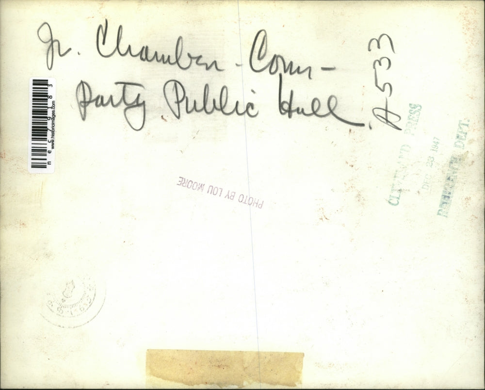 1947 Press Photo Jr. Chamben Comm Party Public Hill