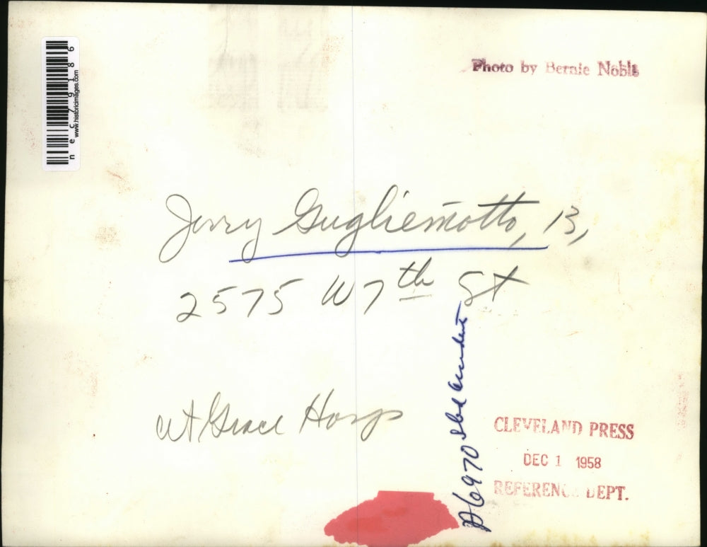 1958 Press Photo Jerry Gughliemotto Grace Hospital