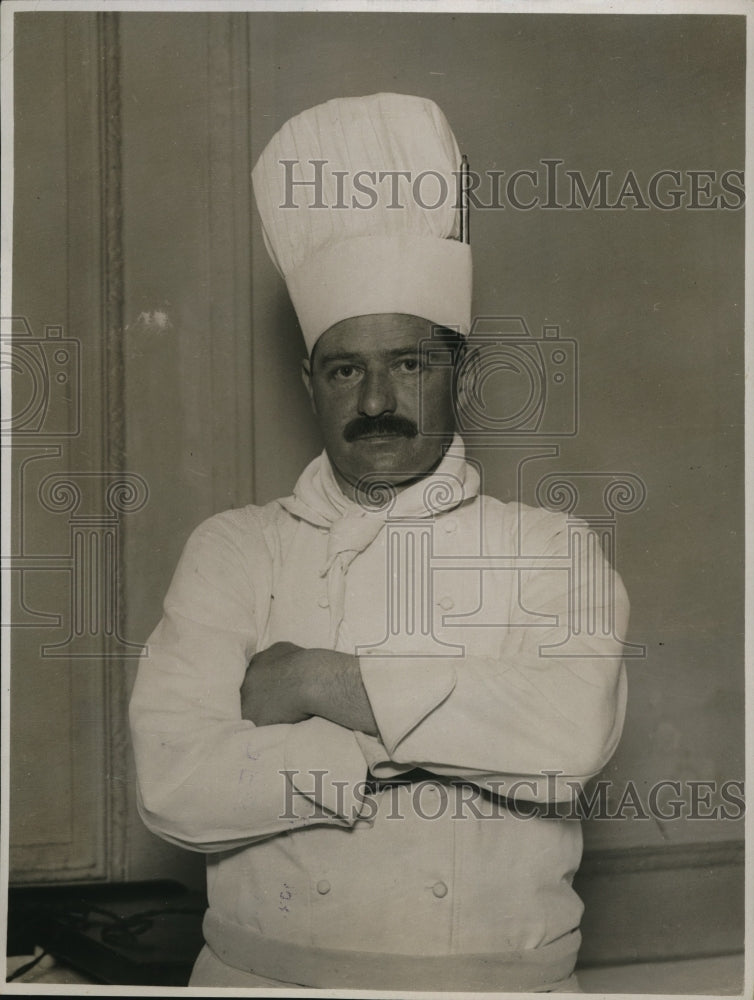 1931 Press Photo M Guliver Chef At Berkeley Hotel