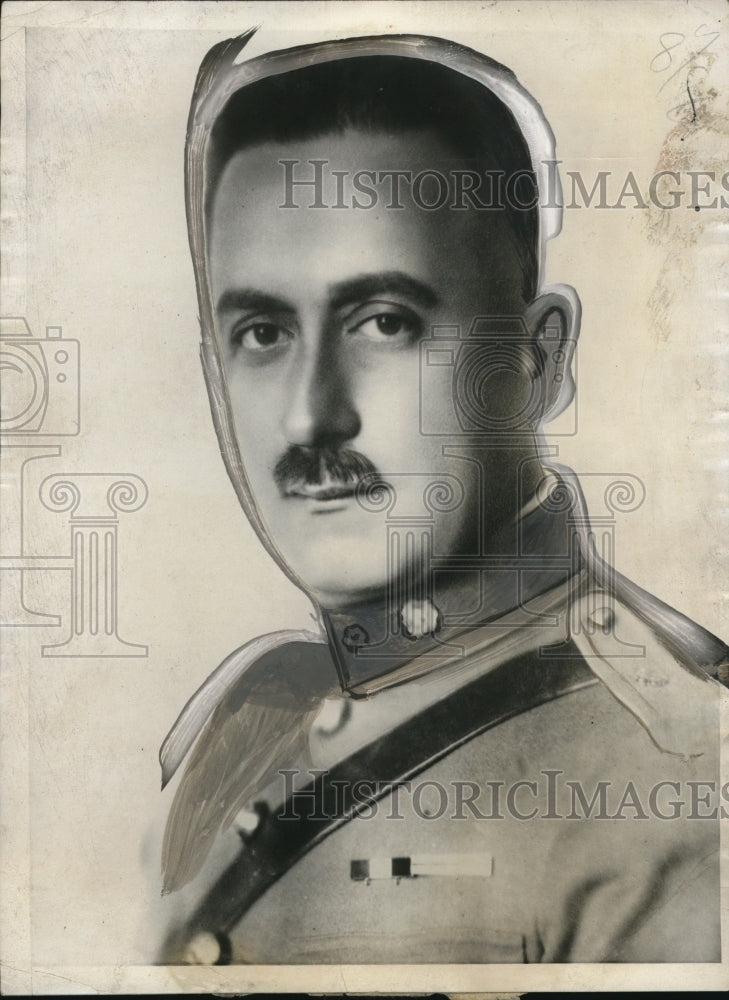 1927 Press Photo General Jose Alvarez Chief of Staff Mexican staff