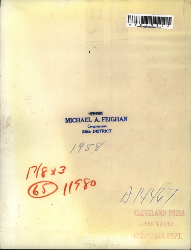 1962 Press Photo Michael Feighan 20th District Congressman