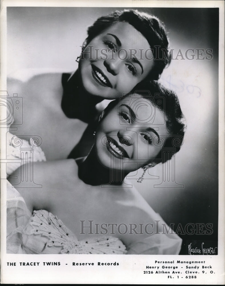 1956 Press Photo The Tracey Twins to perform on Reserve Records - nec79359