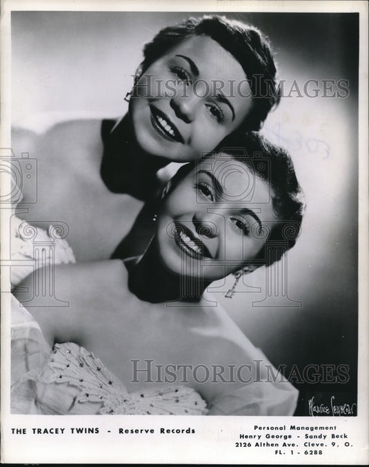 1956 Press Photo The Tracey Twins to perform on Reserve Records - nec79359