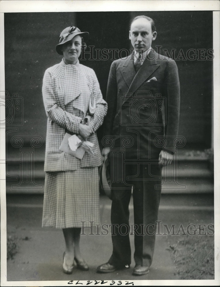 1933 Press Photo H Burnham Rudd & wife nee Princess Ami Russo Di Cerami