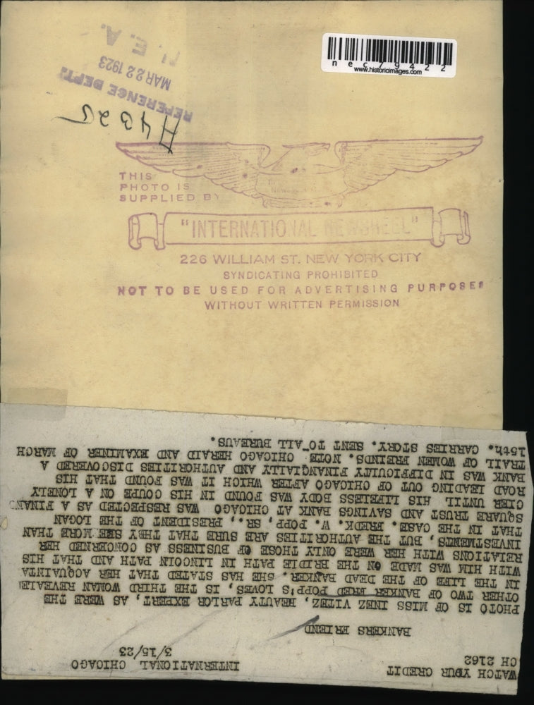 1923 Press Photo Miss Inez Vitez beauty parlor expert & witness in murder trial