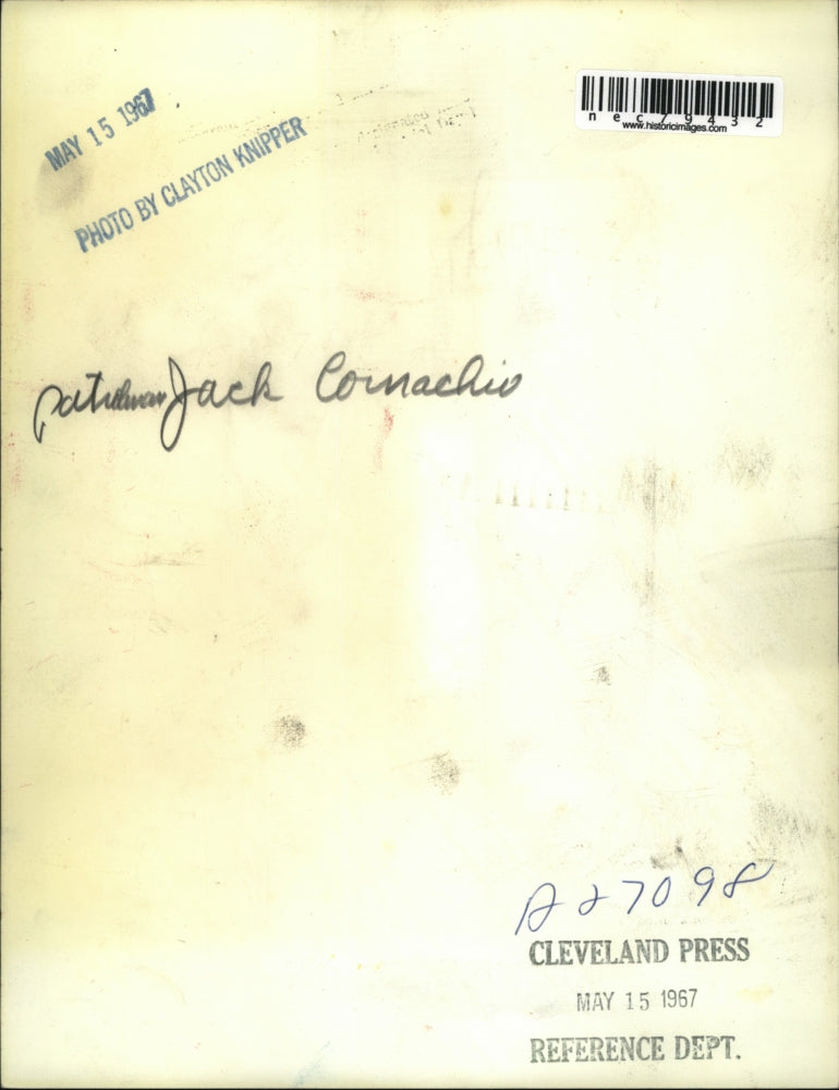 1967 Press Photo Policeman Jack Cornachio & his cruiser