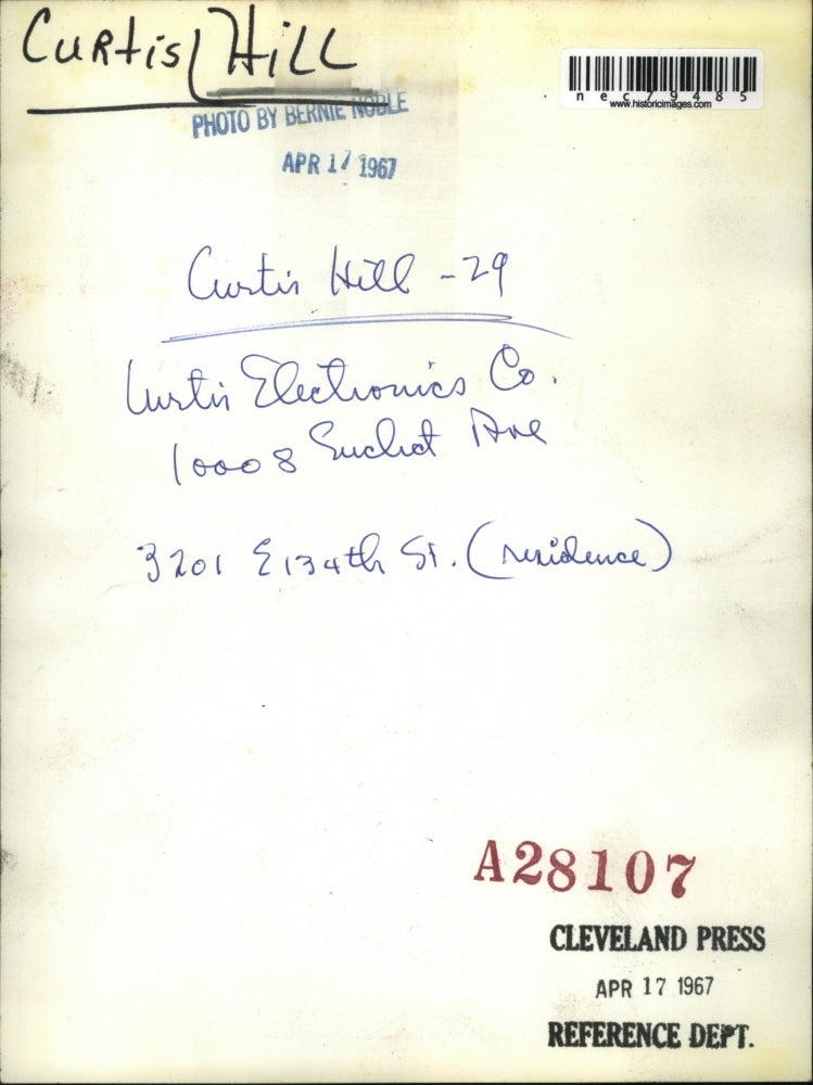 1967 Press Photo Curtis Hill of Curtin Electronics Company