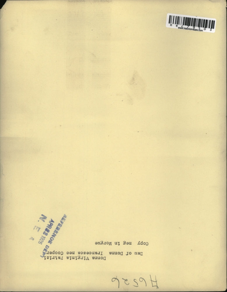 1926 Press Photo Donna Virginia Patrizi Dau of Donna Irancesca nee Cooper.