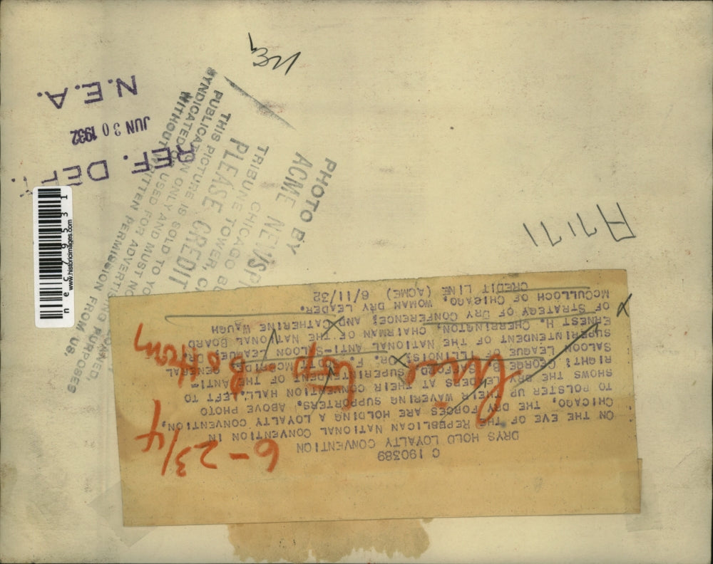 1932 Press Photo Safford McBride Cherrington & McCullough Attend RNC Convention