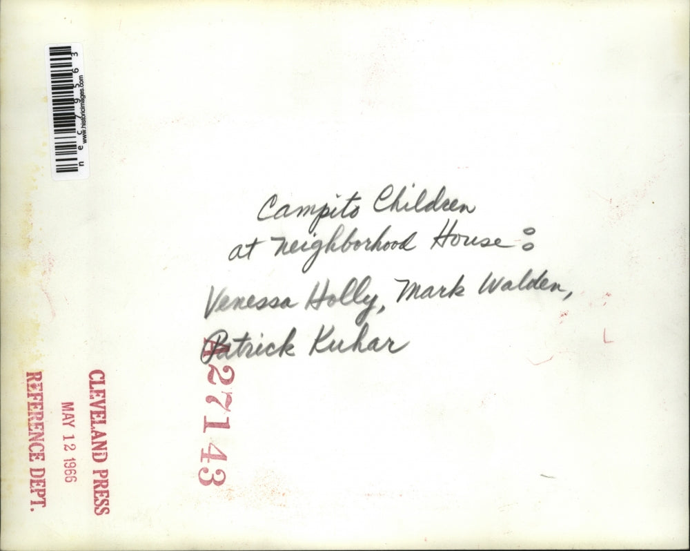 1966 Press Photo Campito Children at neighborhood house