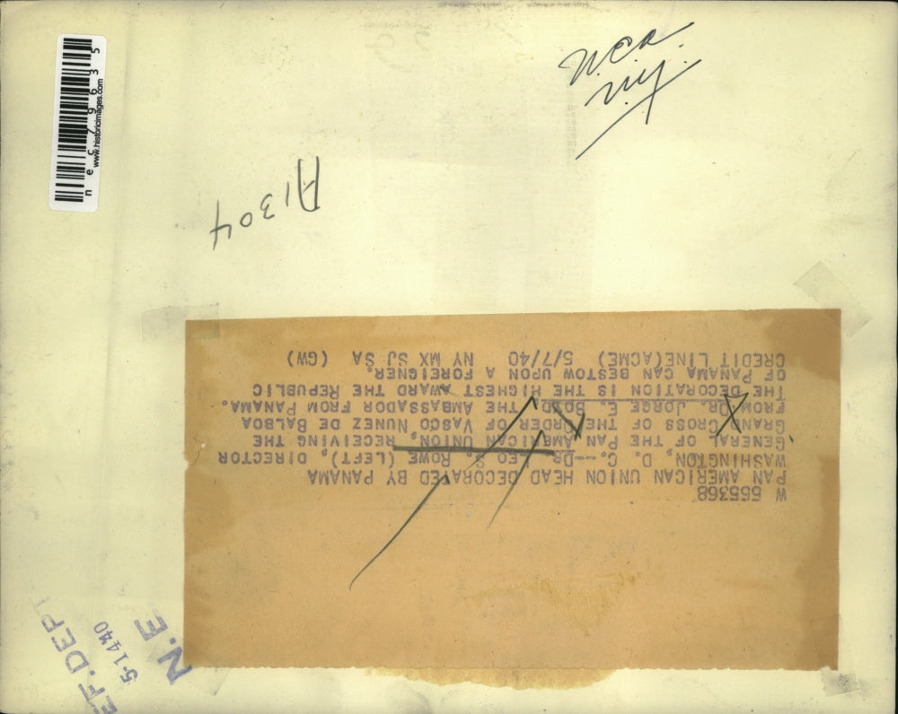 1940 Press Photo Dr. Leo S. Rowe of Pan American Union received Grand Cross.