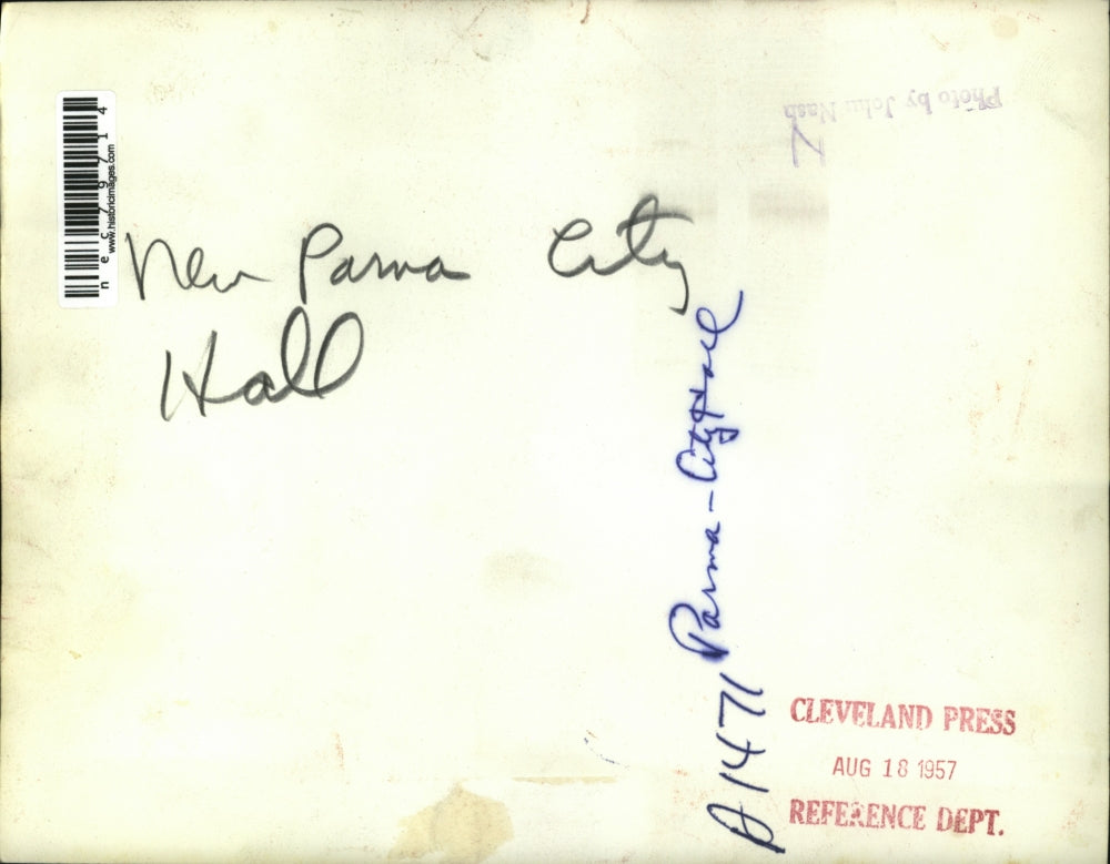 1957 Press Photo View of the Construction on the new Parma CIty Hall