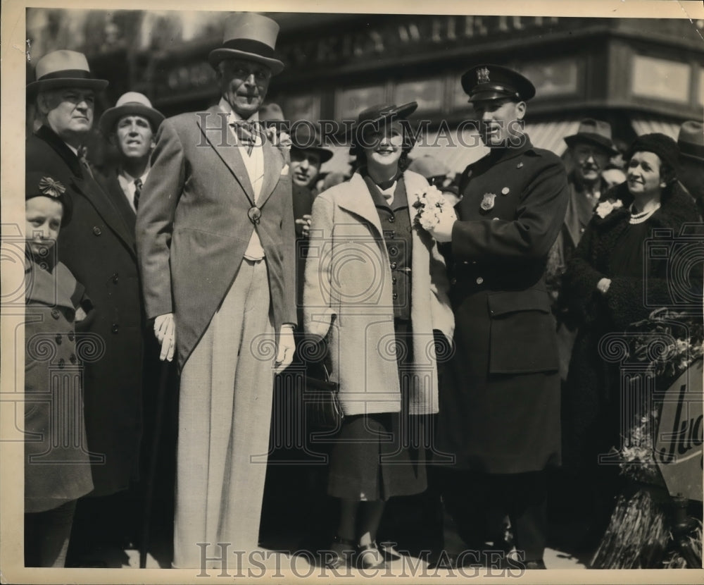 1937 Press Photo Corsage of gardenias was given to Miss Grace MacGowan