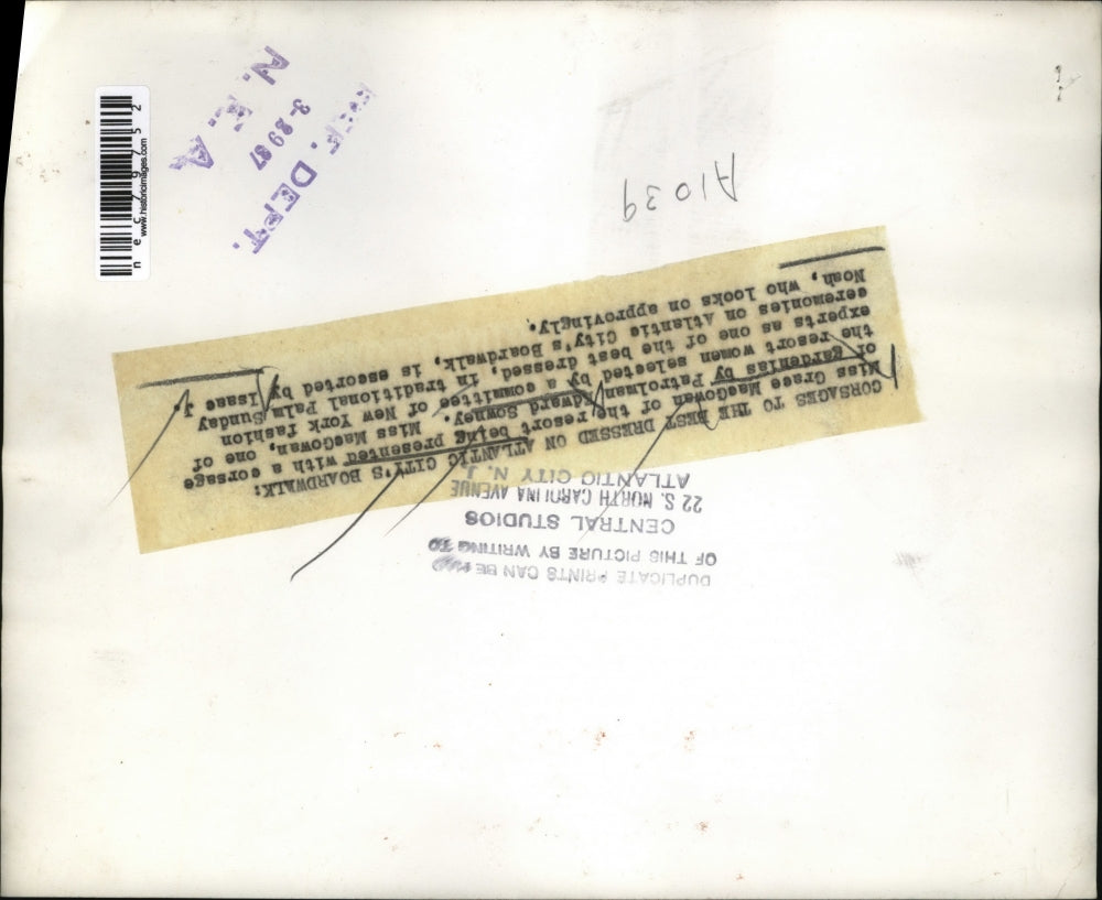 1937 Press Photo Corsage of gardenias was given to Miss Grace MacGowan