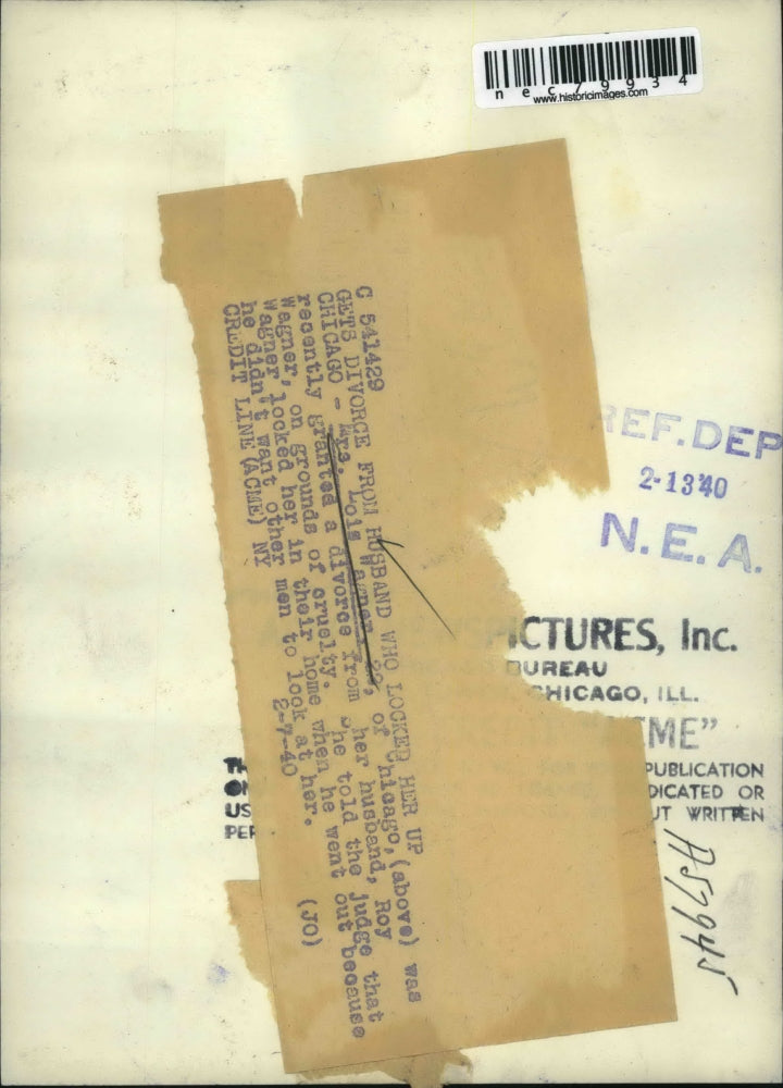 1940 Press Photo Chicago Mrs Lois Wagner gets divorce from husband for cruelty