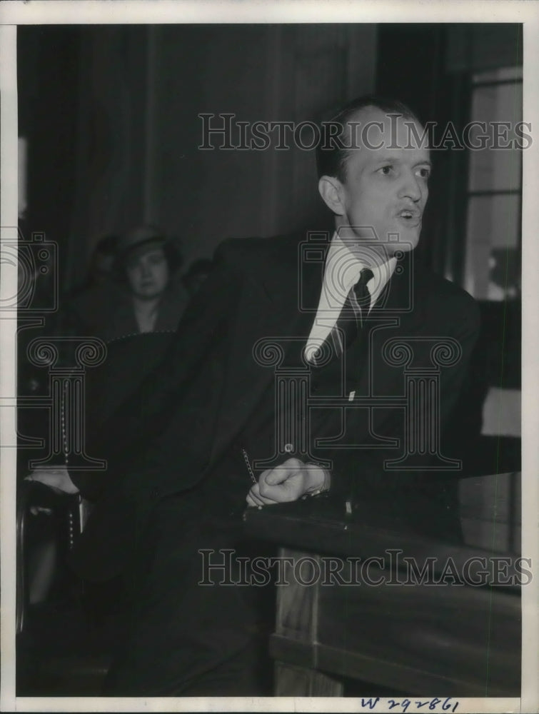 1935 Press Photo Axel B Graven Wash Atty at Senate Munitions Commission