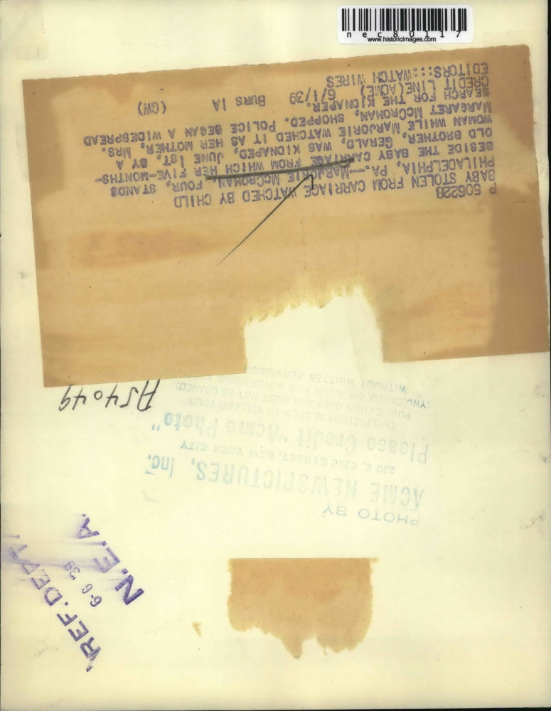 1939 Press Photo Philadelphia, Pa Marjorie McCrohan, brother was kidnapped