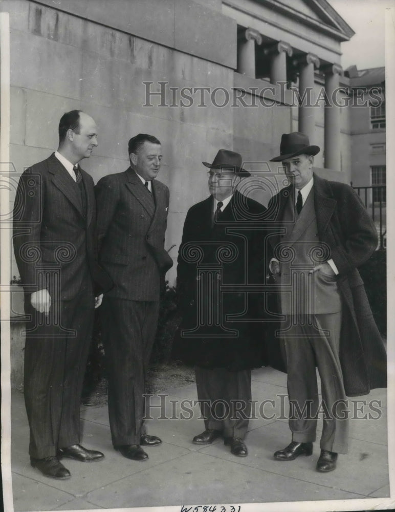 1940 Press Photo Maurice Milligan, William Tarver, Edmund Flynn, Judge Williams