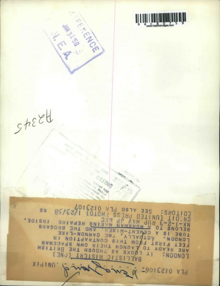 1958 Press Photo Cannon-like tube is a cement mixer from London