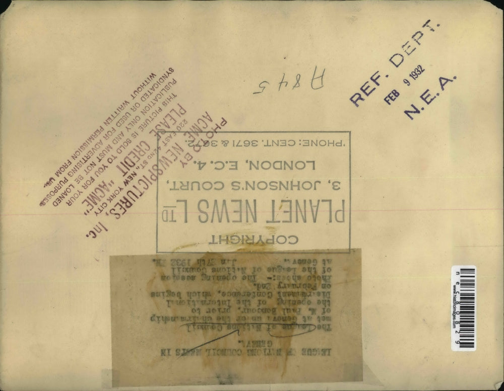 1932 Press Photo League of Nations meeting at Geneva opening talks