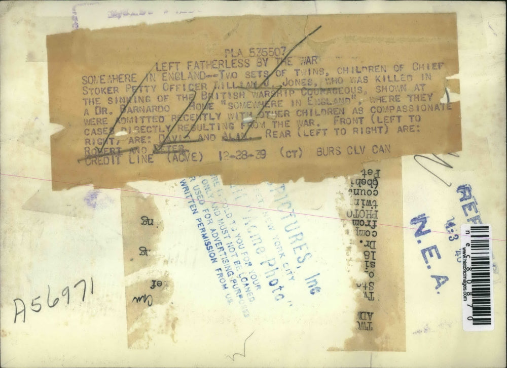 1939 Press Photo Two sets of Twins children of Officer William J.Jones.