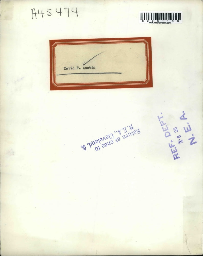 1938 Press Photo David F. Austin