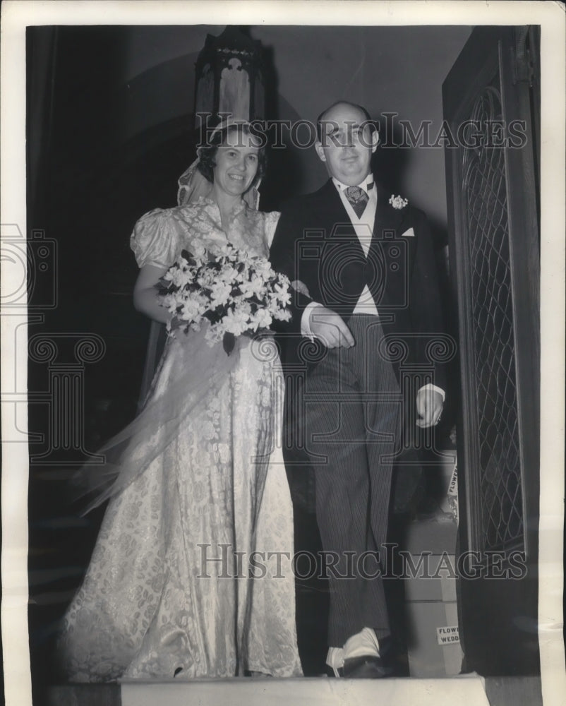 1939 Press Photo John Frances Deeds 3rd & bride Pauline Ruth Brown