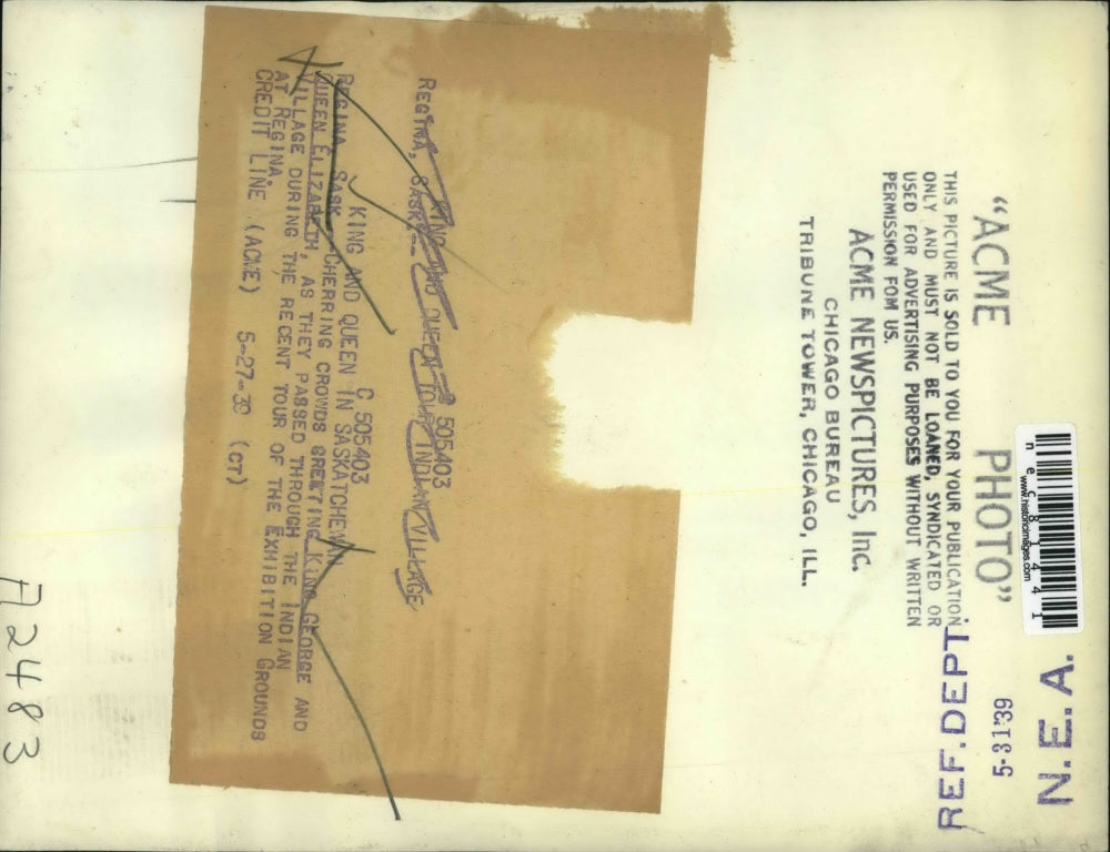 1939 Press Photo King George & Queen Elisabeth on tour of Regina, Saskatchewan