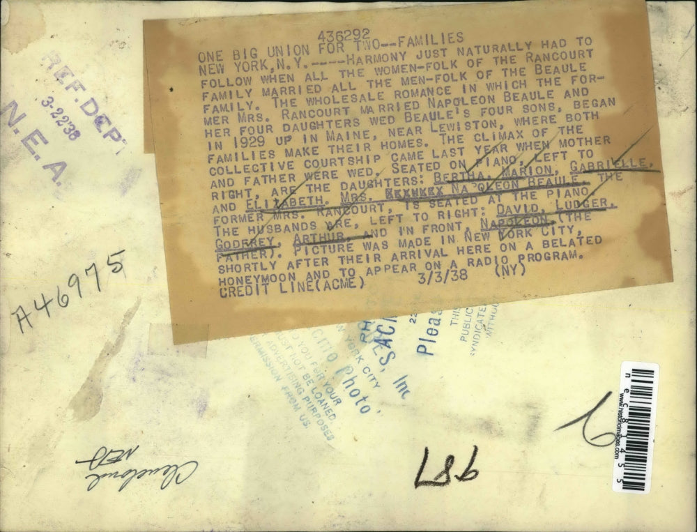 1938 Press Photo Mrs. Rancourt And Mr. Beaule Children Wed Each Other