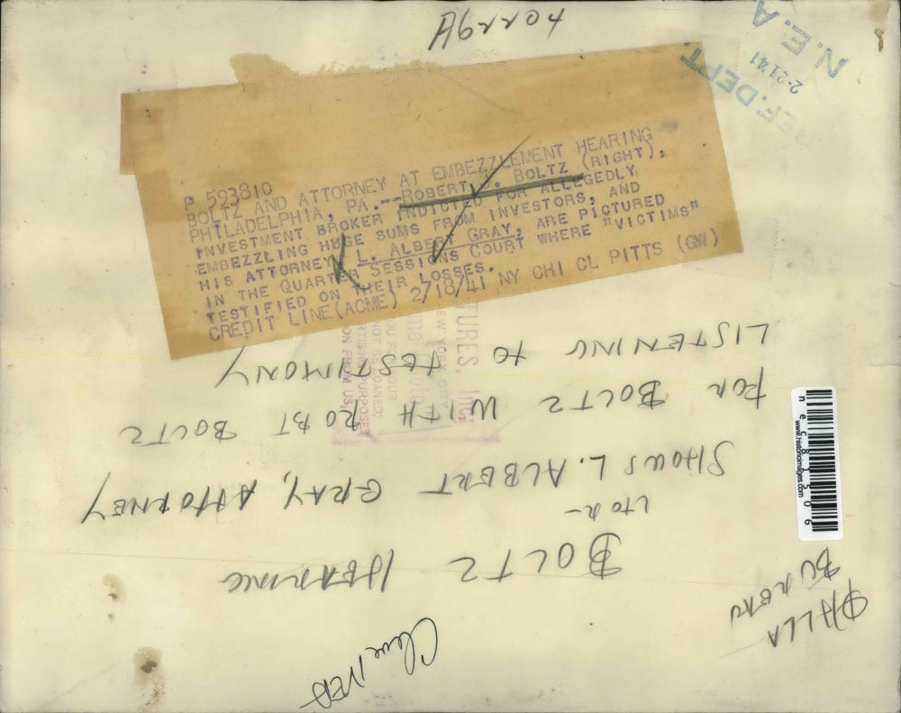 1941 Press Photo Robert Boltz indicted for embezzling from investors